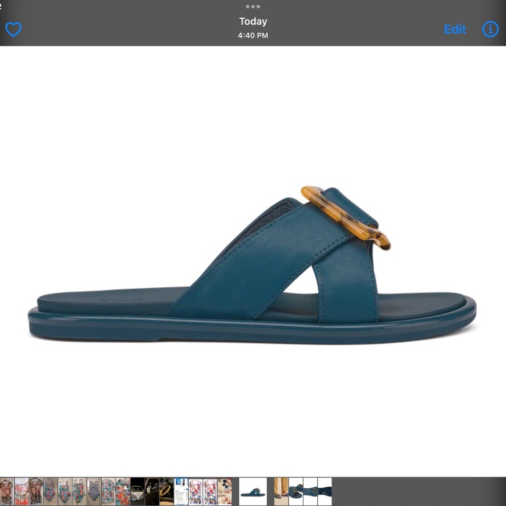 Olukai LA'I Slide Comfort Sandal Lagoon Blue US Size 7 NIB!!